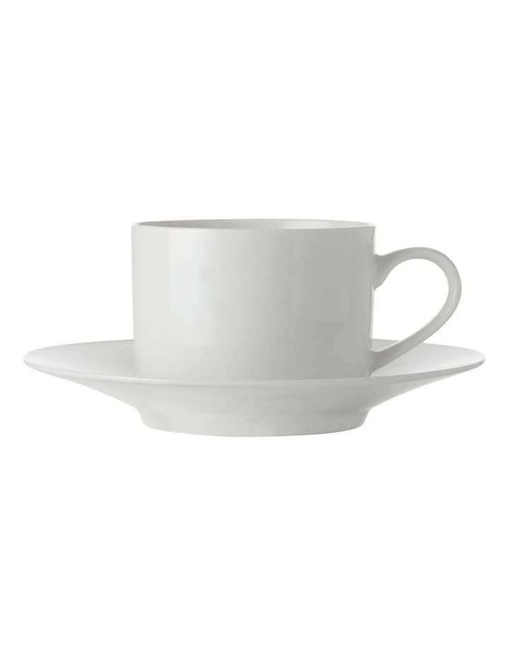 Basics Straight Cup & Saucer 250ml in White