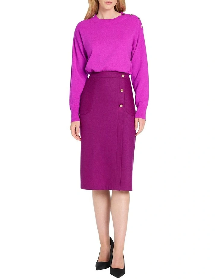 Nadine Wool Skirt in Plum
