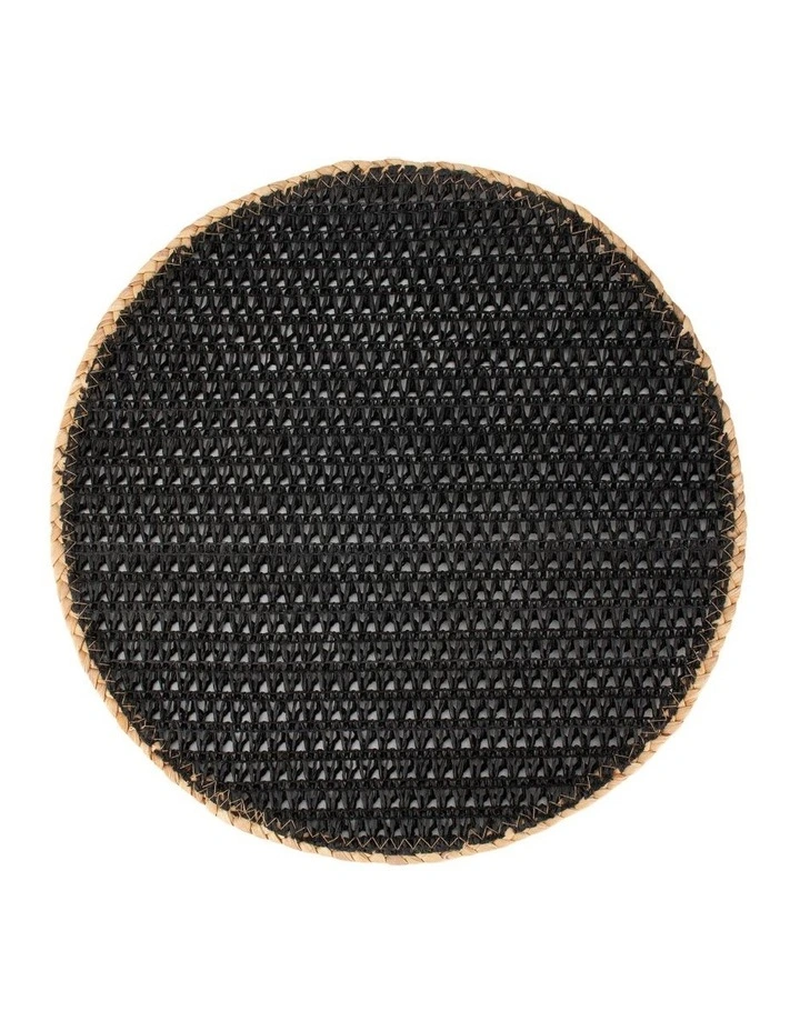 Table Accents Round Placemat 38cm in Black/Natural