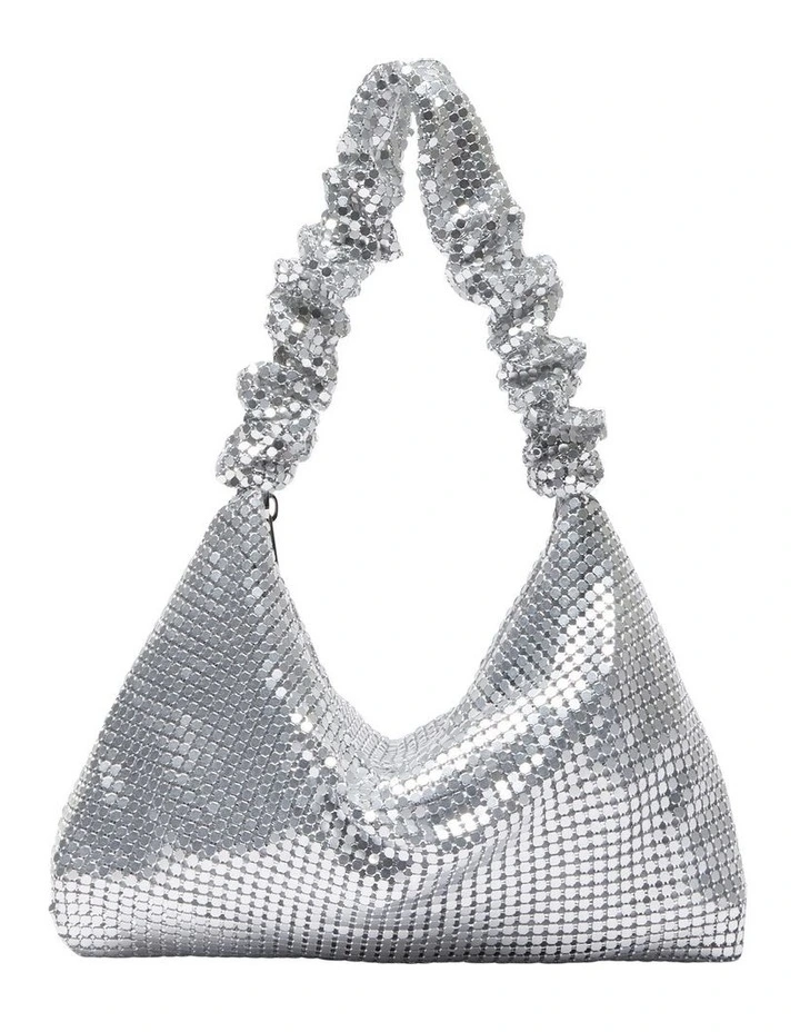 Disco Bag in Silver Mesh
