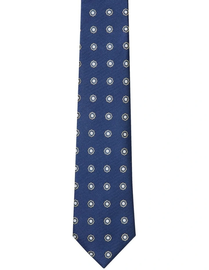 Floral Tie in Navy