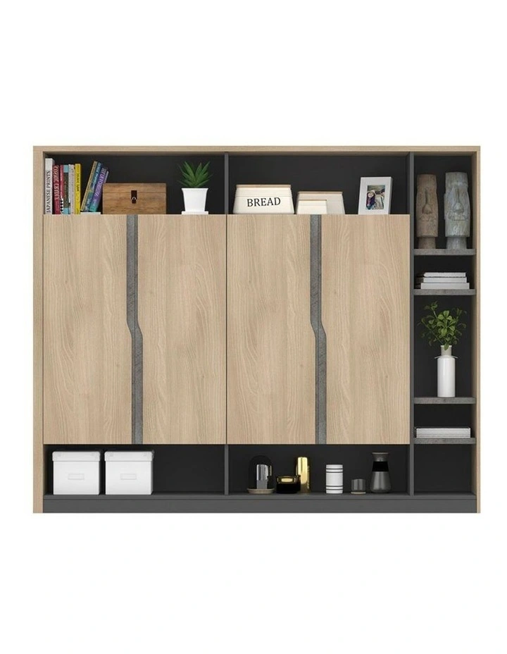 Baxter Display Cabinet 190cm Acacia & Carbon Grey