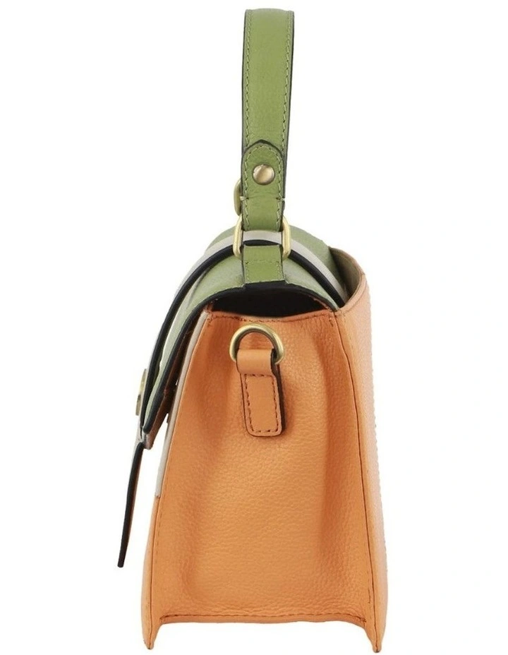 Leather Cross-Body/Clutch Bag in Multi