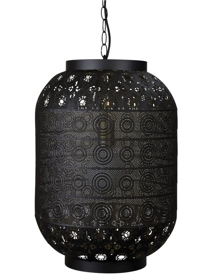 Alhambra Laser Cut Metal Pendant Light 35cm Black