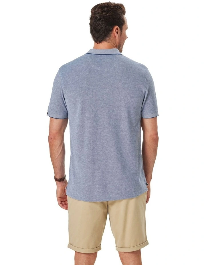 Oxford Pocket Polo Shirt in Navy