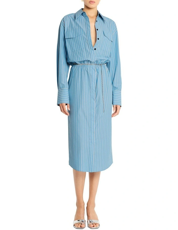 Percy Stripe Dress in Blue