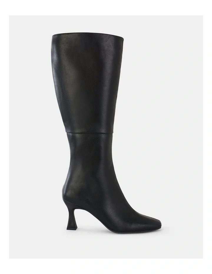 Octavia Wide Knee High Boots in Black