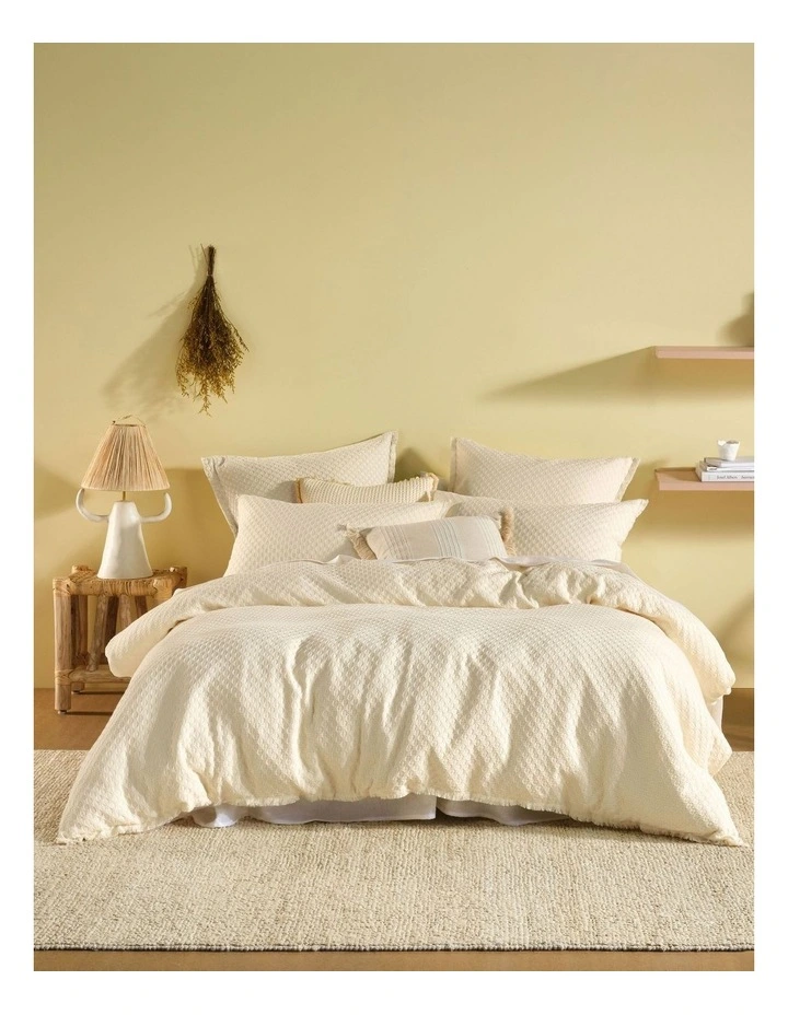 Raquelle Quilt Cover Set In Vanilla
