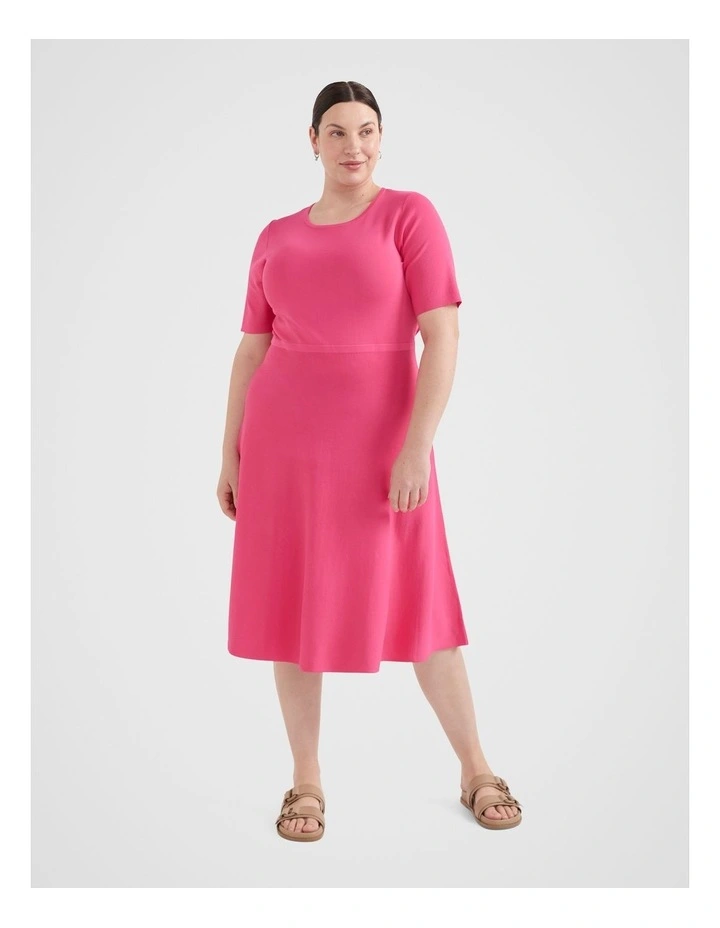 The Milano Sculpted Dress in Geranium