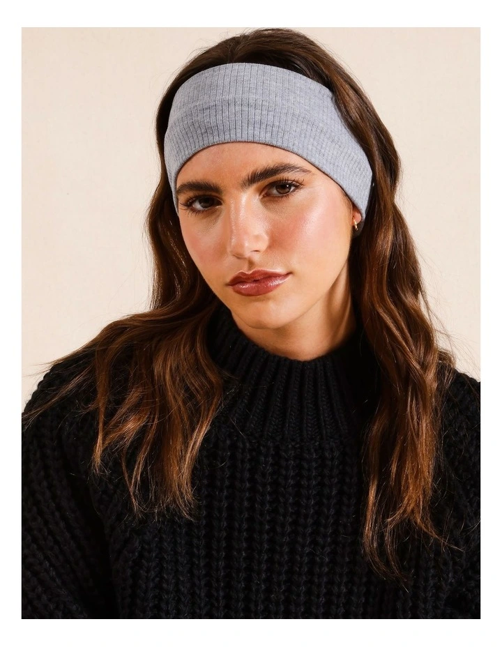 Rib Headband 2 Pack in Black/Grey