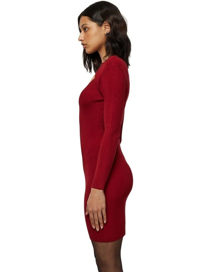 Cut Out Dress in Burgundy