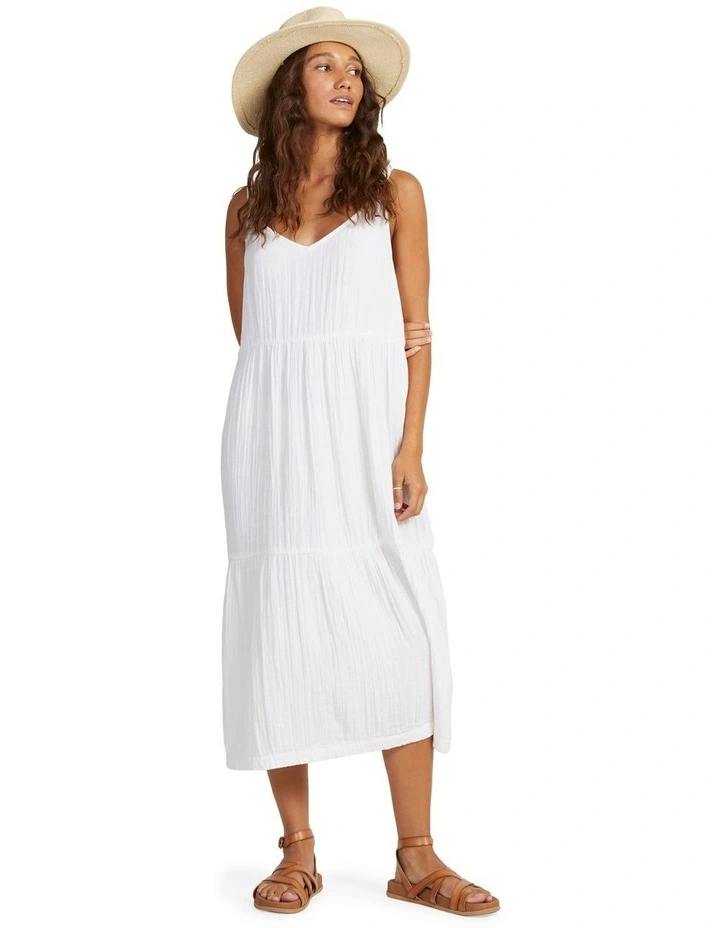 Waiting Line Midi Dress in Bright White