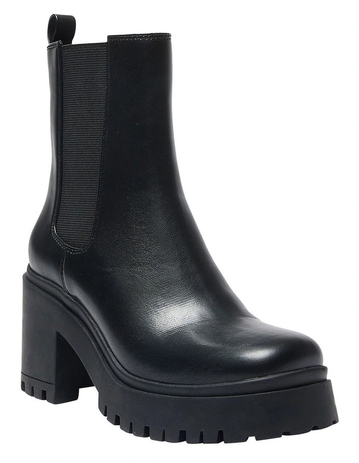 Panel Boots in Black Smooth