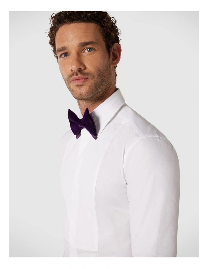 Slim Long Sleeve Bib Formal Shirt in White