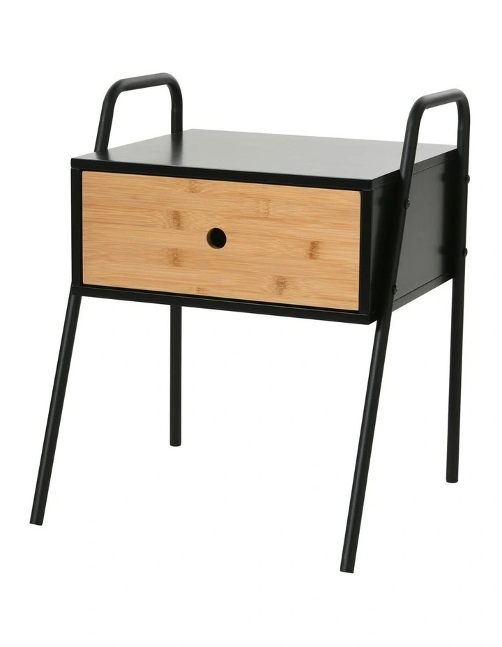 Oliver Wooden Bed Side Table 43x40x52cm in Bamboo Natural