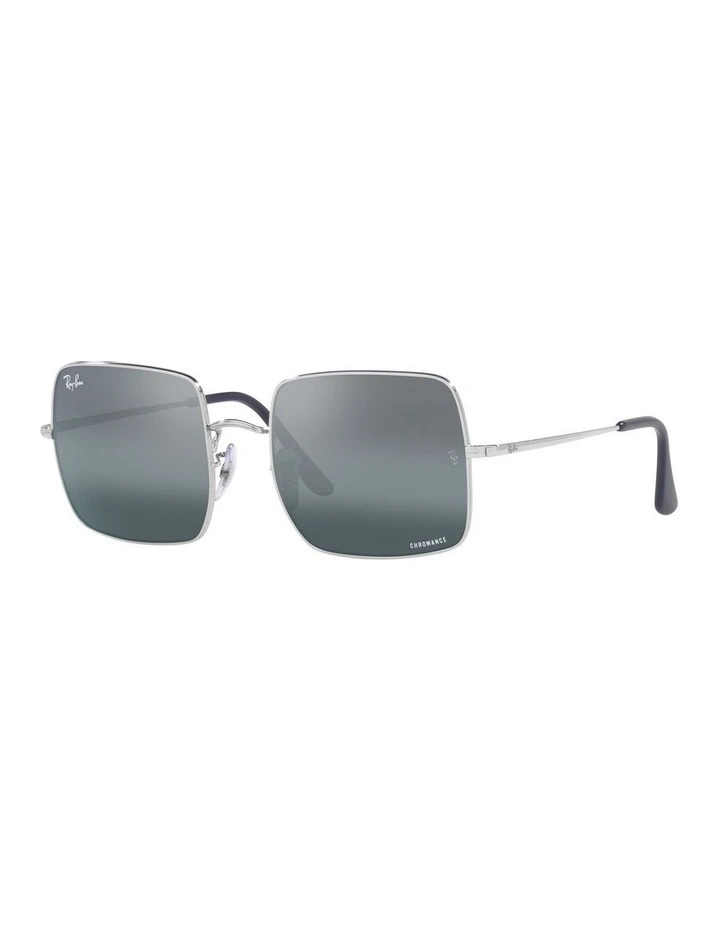 SQUARE Polarised Sunglasses In Silver