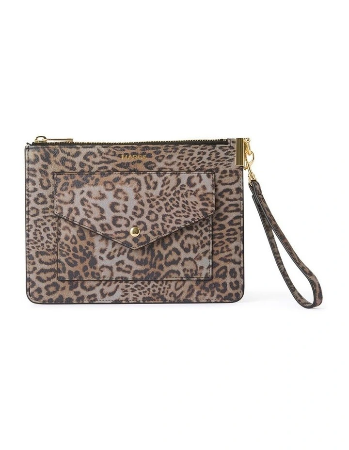 Kenedy Leather Pouch in Animal Multi