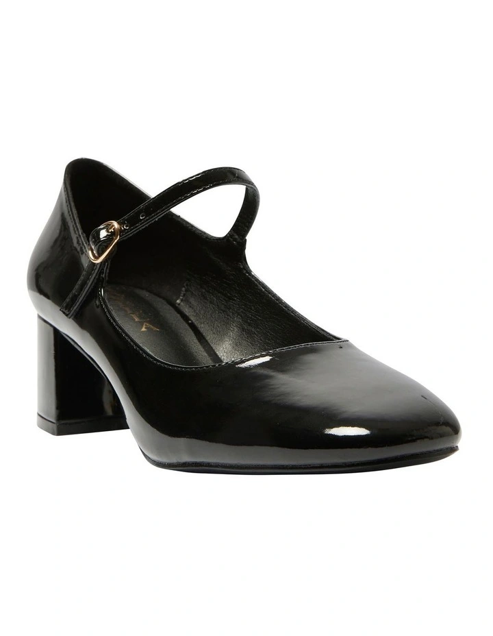Nyla Heeled Shoes in Black Patent