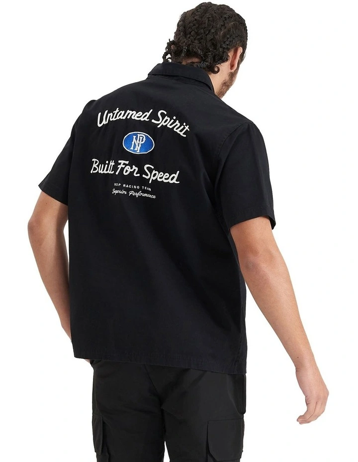 Rebound Mechanic Short Sleeve Shirt in Black