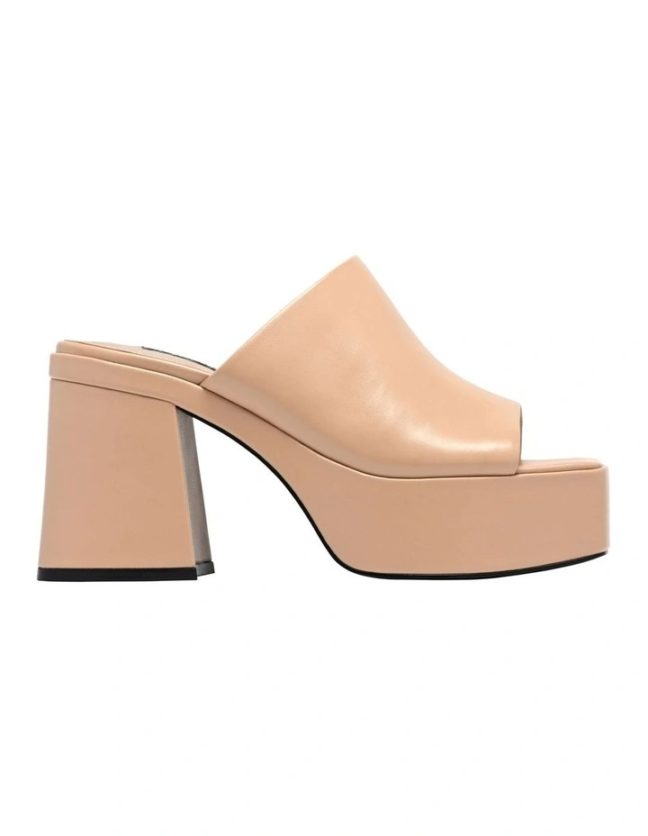 Danzi Platform Heeled Mule in Natural