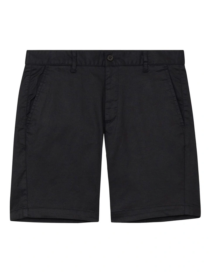 Junior Fit Casual Twill Shorts in Black