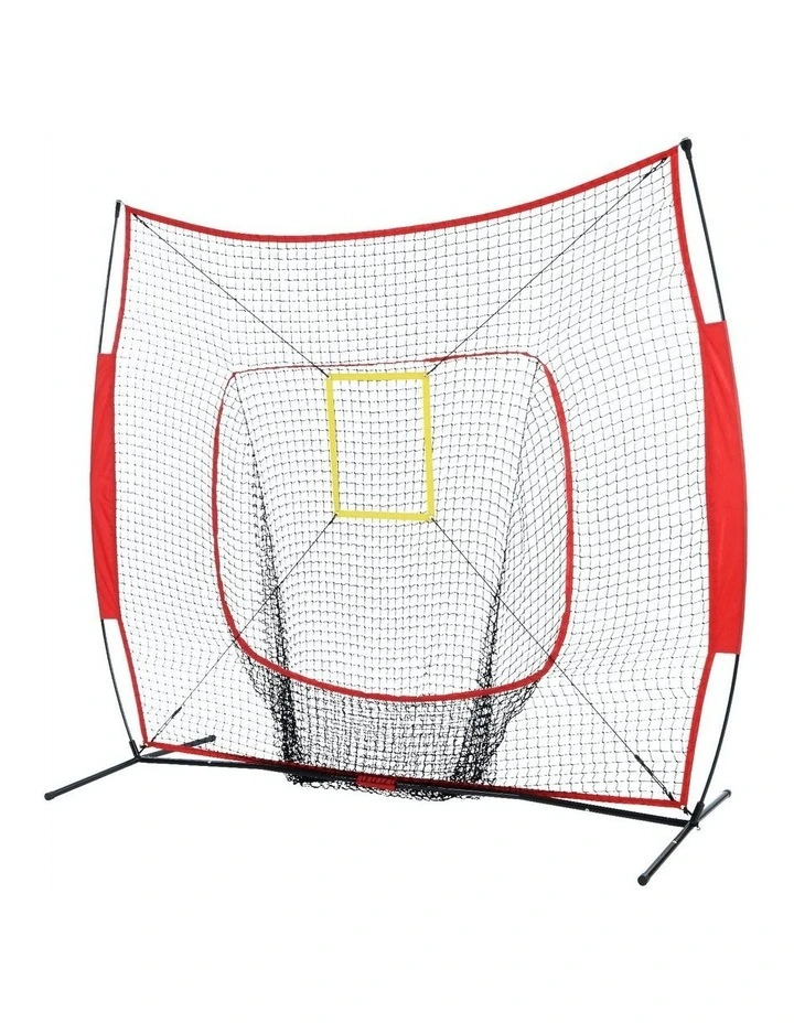 Portable Baseball Training Net Stand Softball Sports Tennis Practice in Red