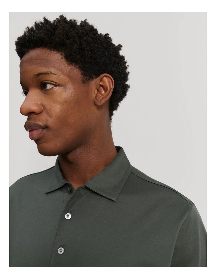 Mercerised Polo in Dark Green