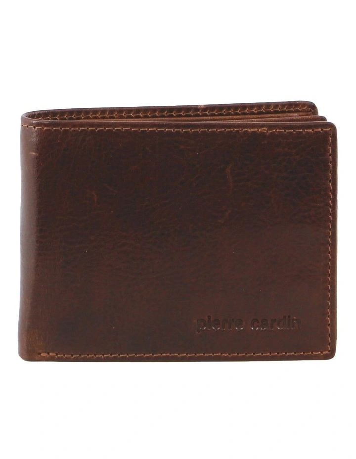 Leather Bi-Fold with flap Wallet in Brown