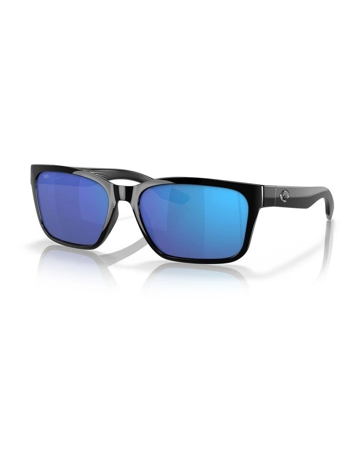 Palmas Blue Polarised Sunglasses in Black