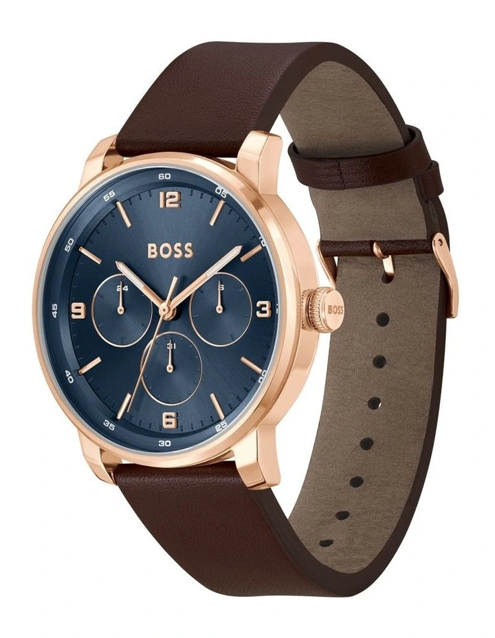 Contender Leather Watch in Blue