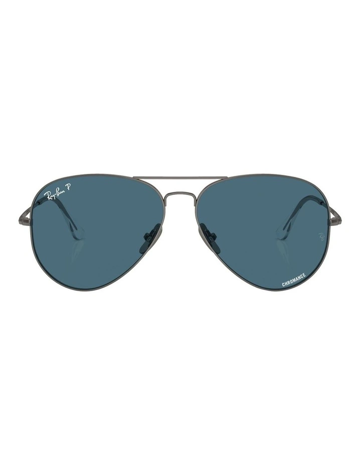 Aviator Titanium Polarised Sunglasses in Grey