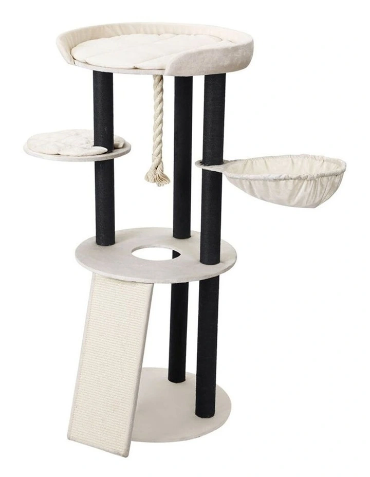 141cm Catsby Hampton Cat Tree Scratching Post Tower Pet Bed