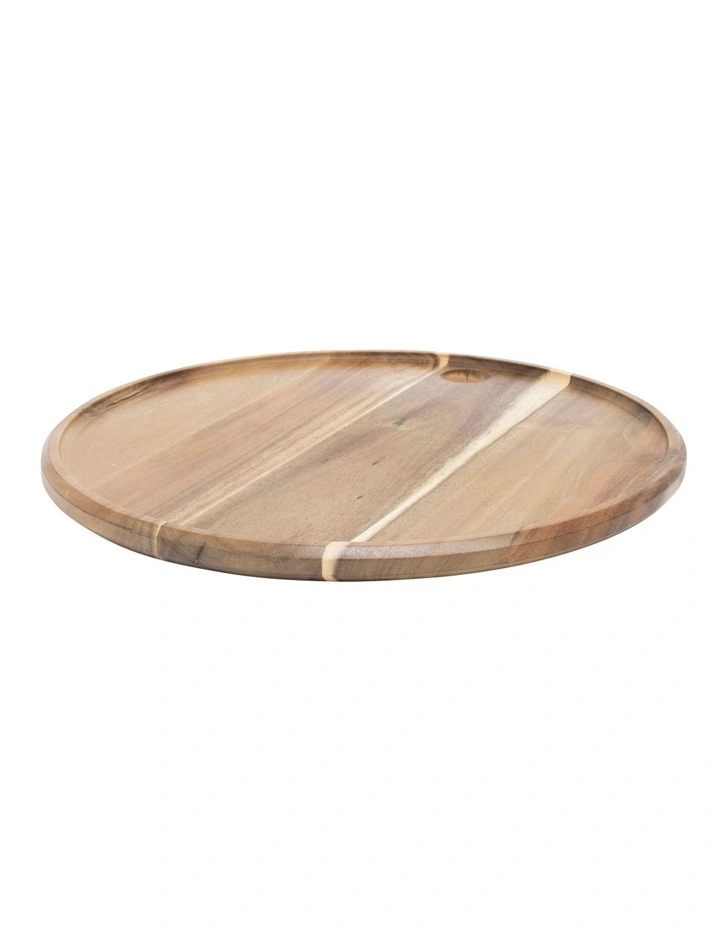 Industry Round Serving Board in Nude