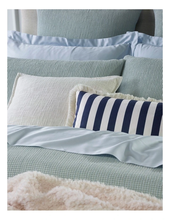 Adaline Waffle Quilt Cover Set Light Blue