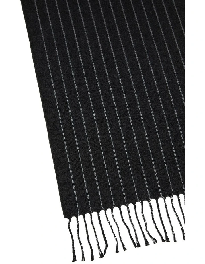 Hamill Pinstripe Scarf in Charcoal