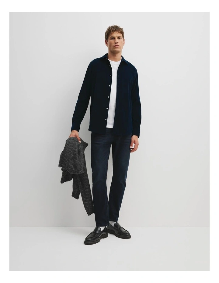 Regular Fit Corduroy Shirt in Navy