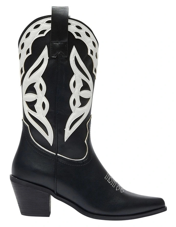Rodeo Western Boots in Black White