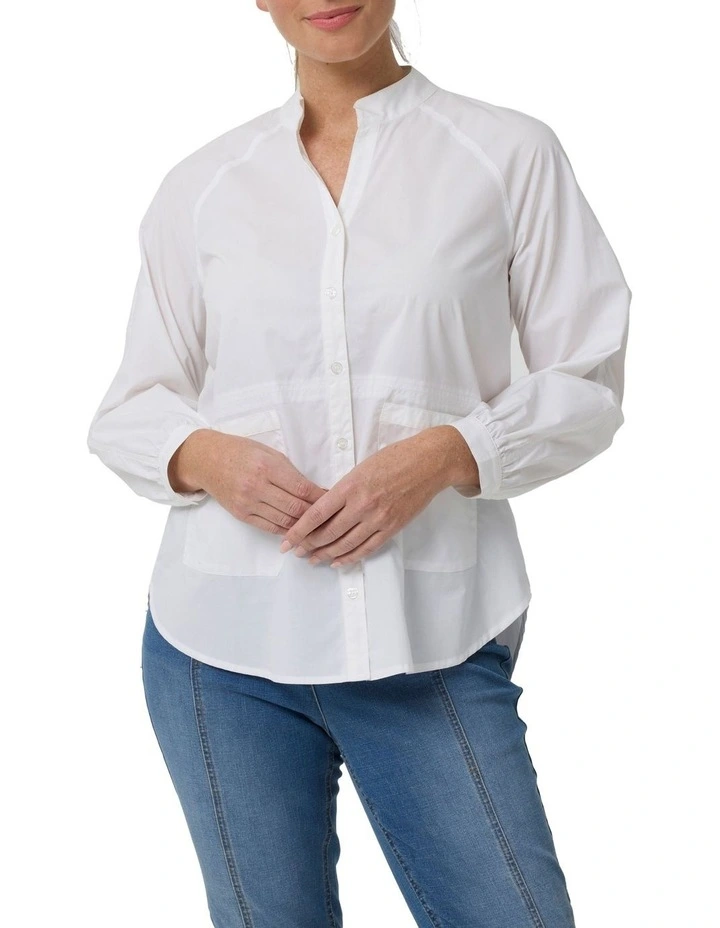Panel Pocket Shirt in White