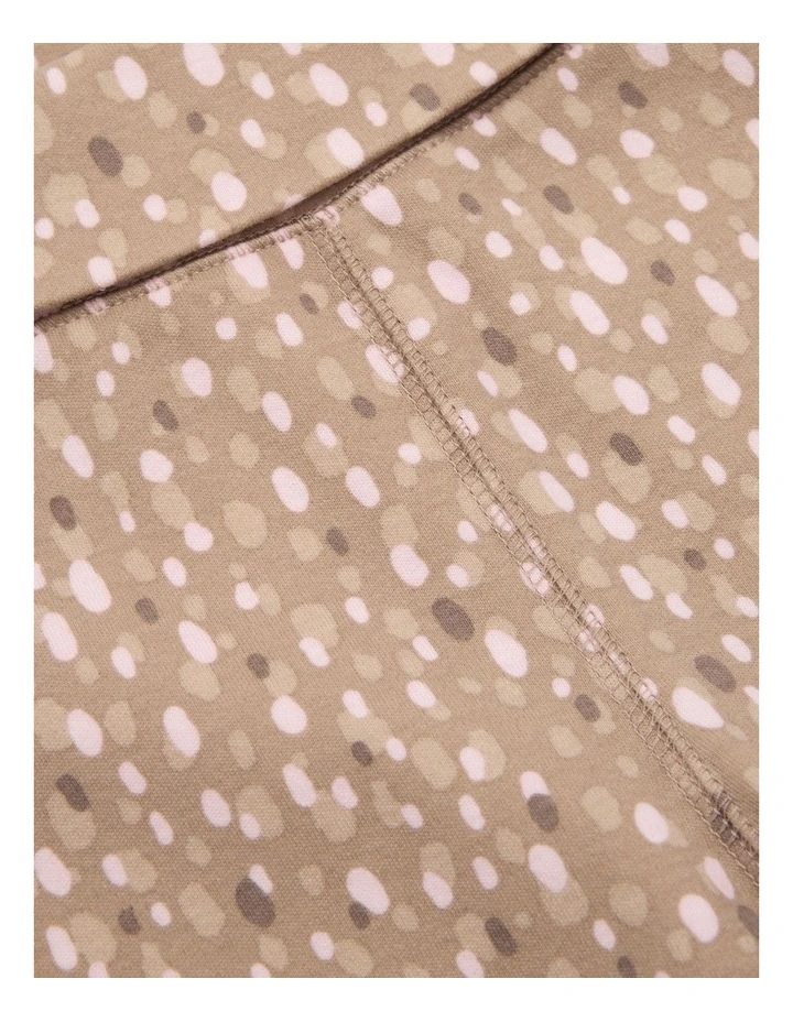 Organically Grown Cotton Fold Over Soft Pant in Mushroom Animal