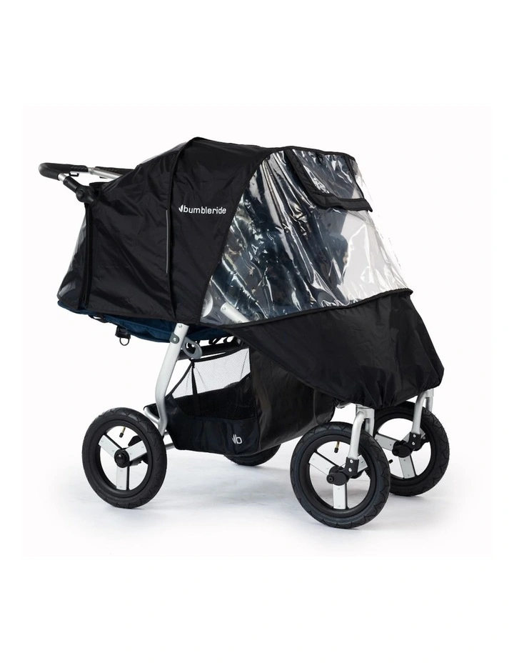 Rain Wind Shield Cover For Indie Twin Baby Stroller in Black