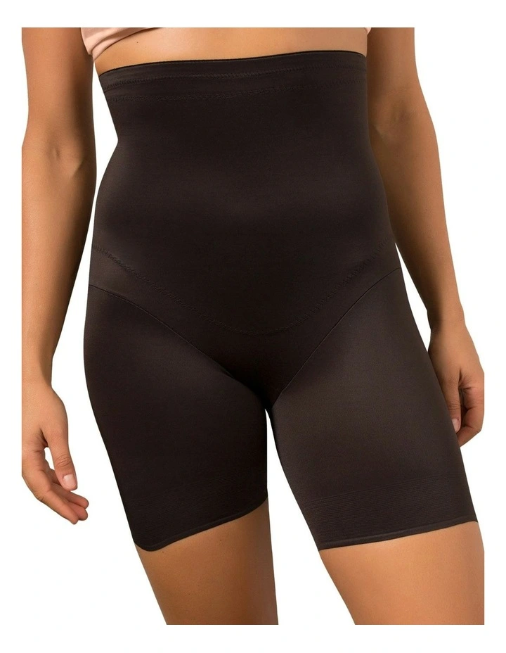 Adjustable Fit High Waist Thigh Slimmer in Black