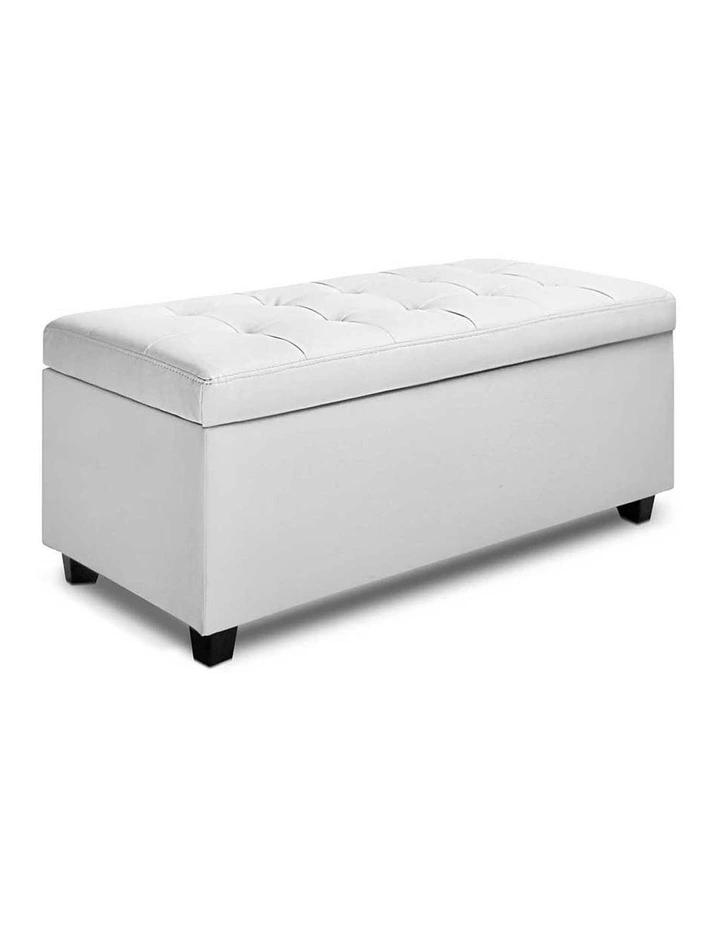 Large PU Leather Storage Ottoman