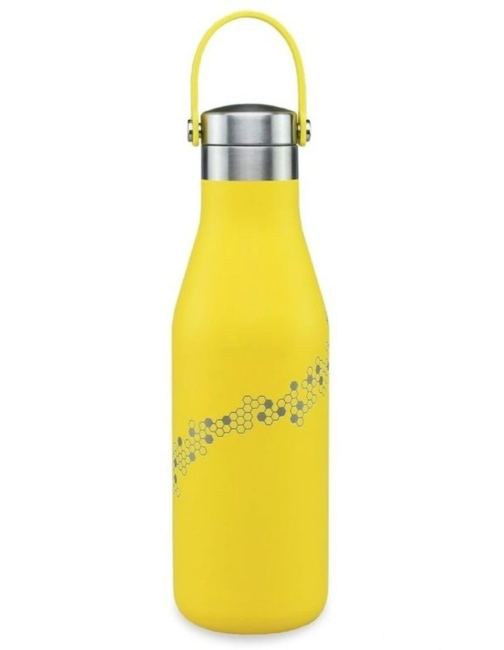 Yellow Bottle With Etched Bees