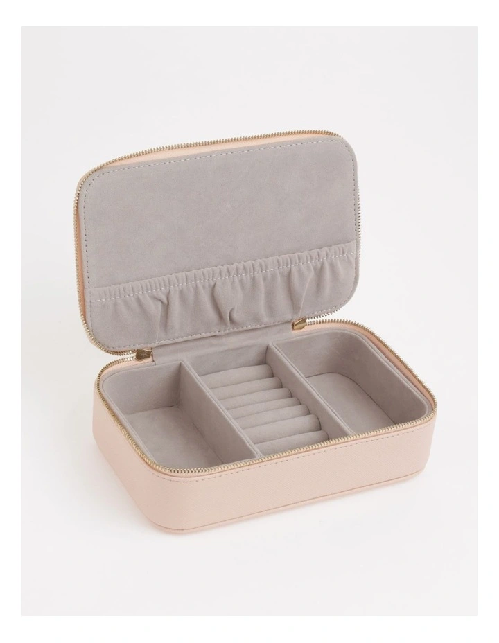 Large Zip Around Travel Blush Jewellery Box