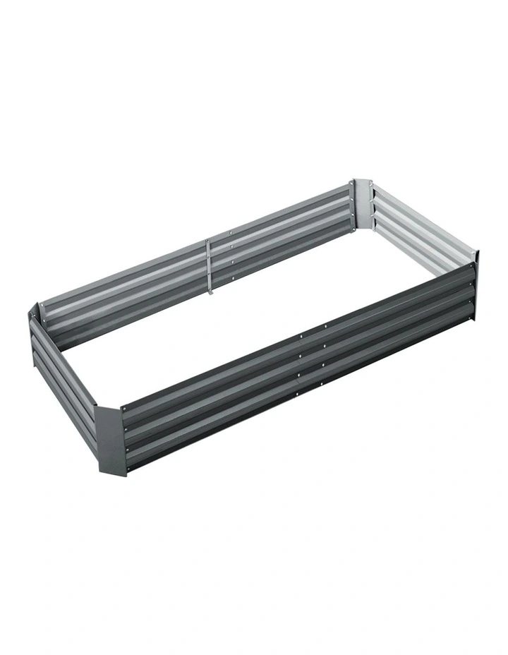 Garden Bed Planter Box 210x90cm in Aluminium Grey