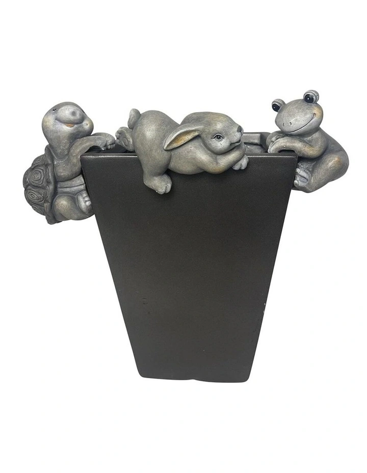 Animals Sitting Planter 3 Little in Grey