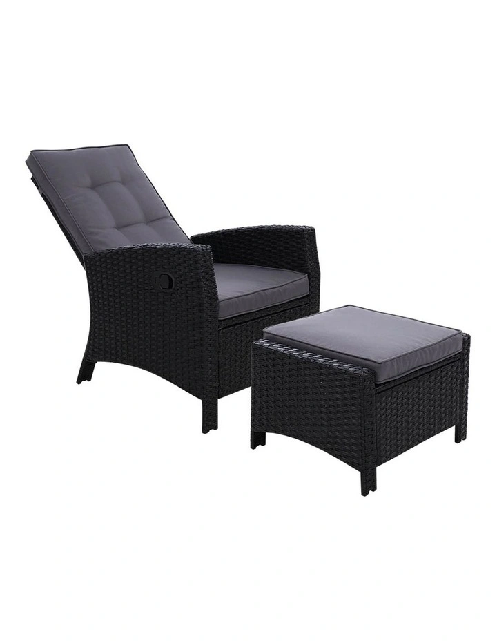 Patio Furniture Sofa Recliner Chair Sun lounge Wicker Outdoor Ottoman