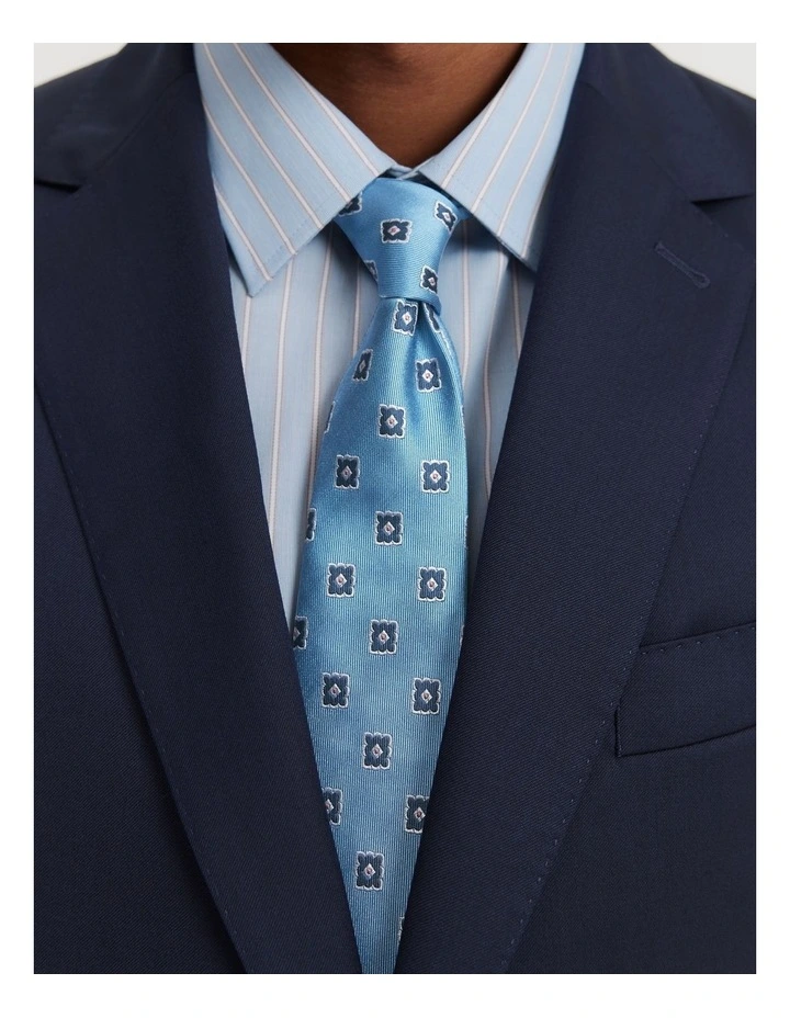 Silk Geometric Tie in Light Blue