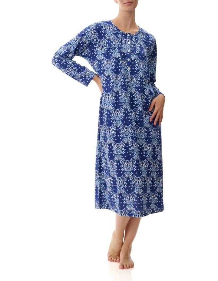 Cotton Nightie in Blue