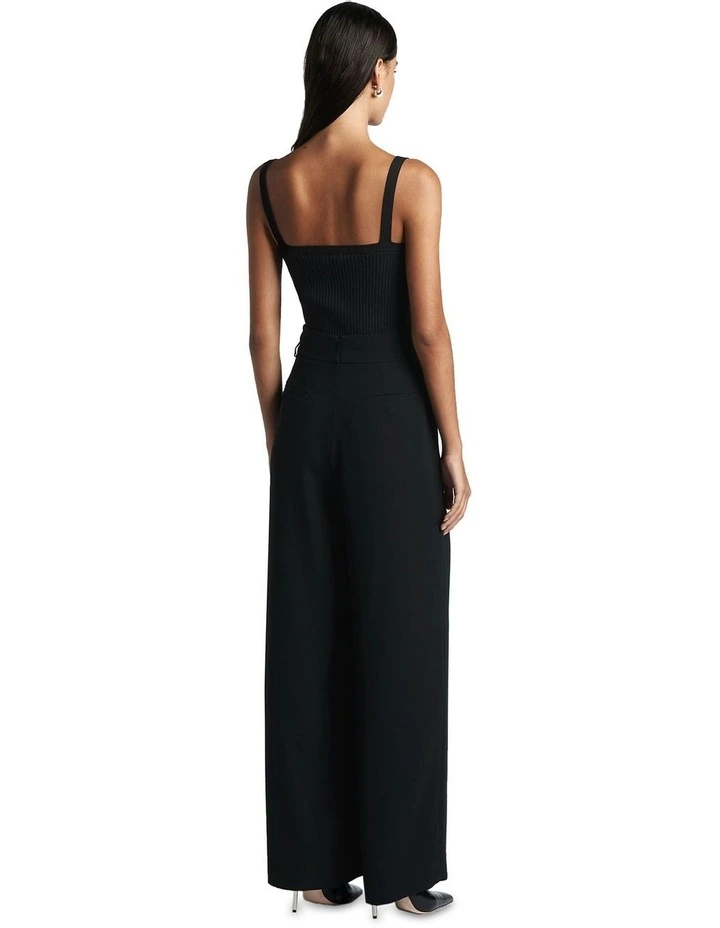 Ribbed Cropped Cami in Black